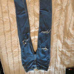 Free People High Rise Ripped Jeggings